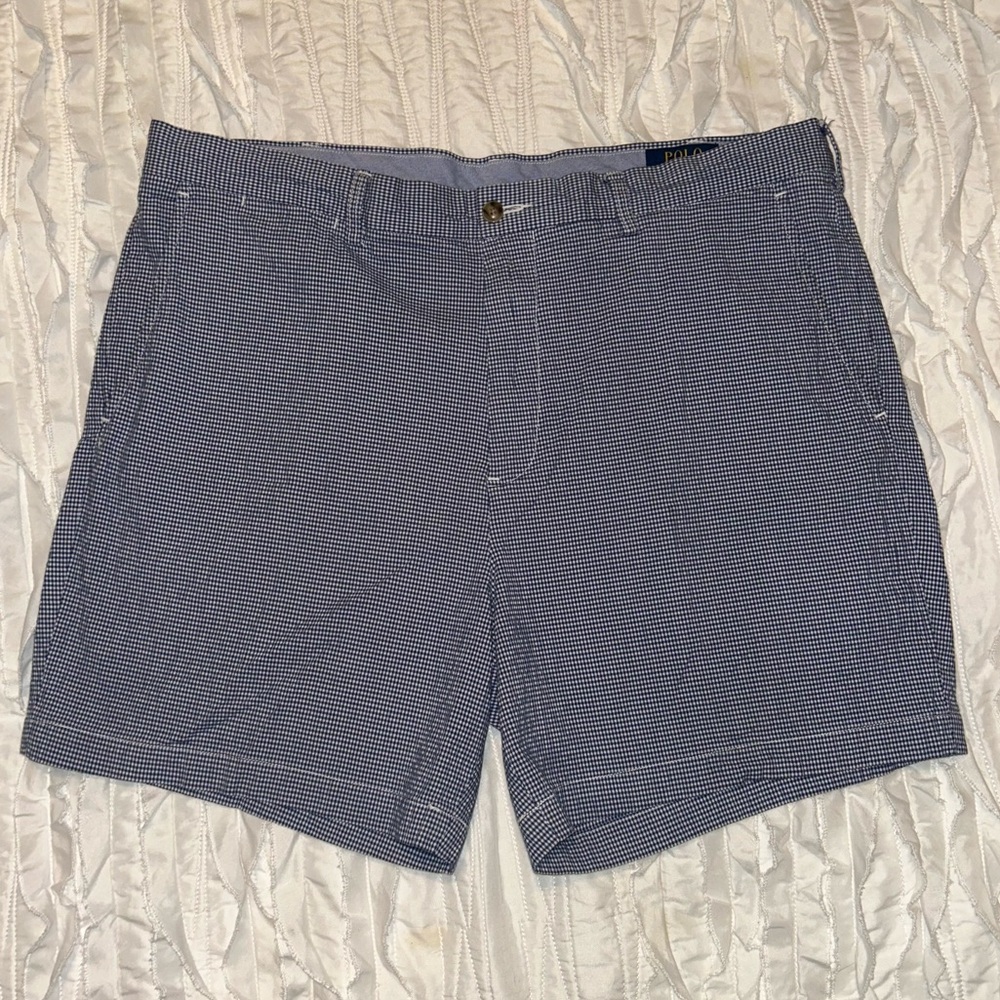 Men’s Polo Ralph Lauren shorts navy and white gingham size 38